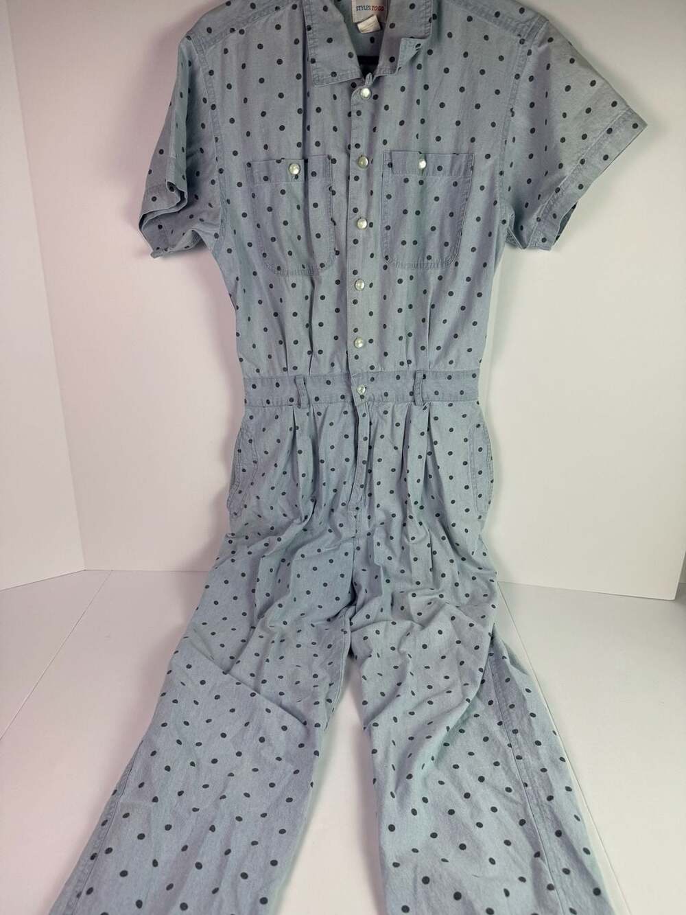 Styles To Go Vintage Polka Dot Cotton Jumpsuit Size M